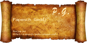 Papesch Gedő névjegykártya